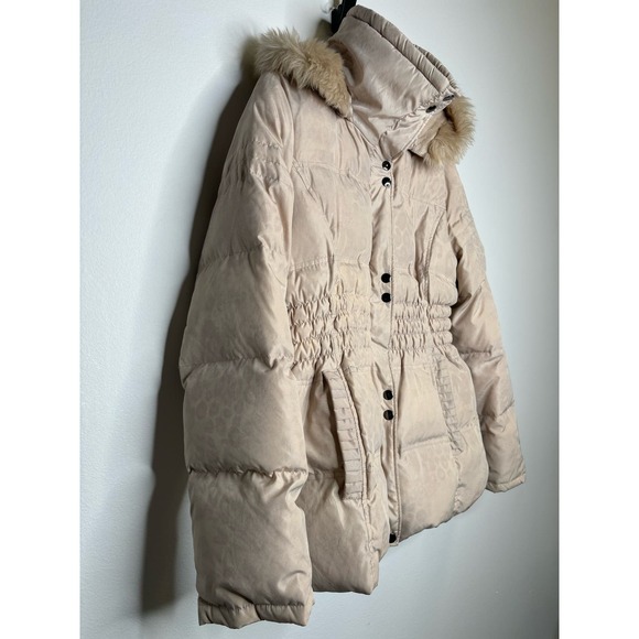 Via Spiga puffer coat with hood and light leopard print - Picture 2 of 6